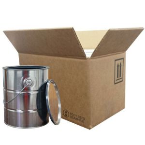 2 x 1 Gallon Metal Paint Can Box Kit with Partitions, Paint Cans, and Ring Locks Included (4G/Y11.5)