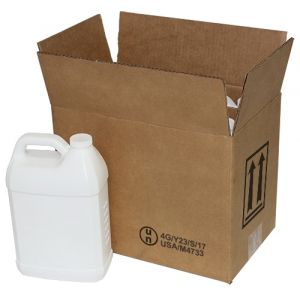4 x 1 Gallon White F-Style Plastic Jug Box