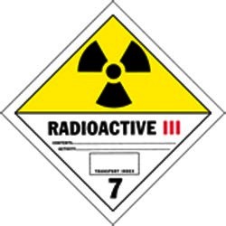 Radioactive Category III Label, Roll of 500