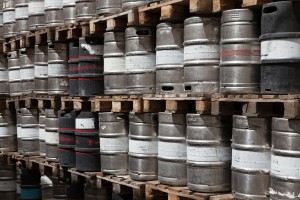 stacks of shipping cargo drums