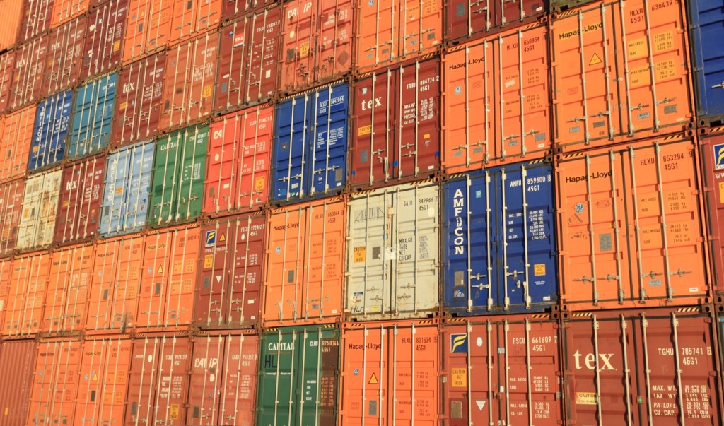 stacks of cargo containers
