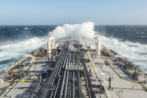 view of ship deck from window
