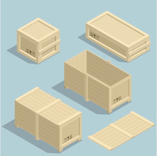 wooden shipping crates graphic