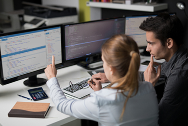 two people developing program
