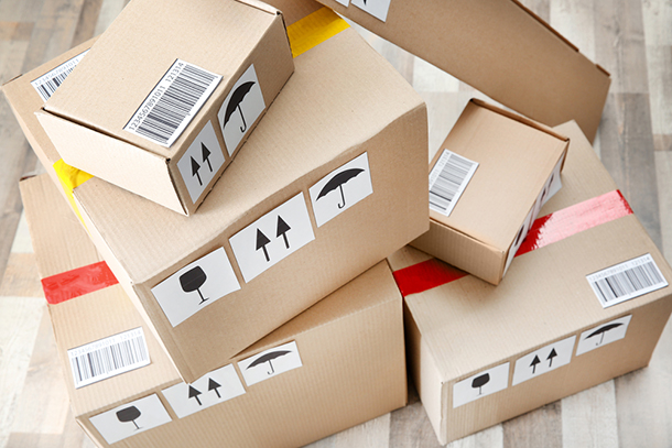 cardboard boxes wooden floor