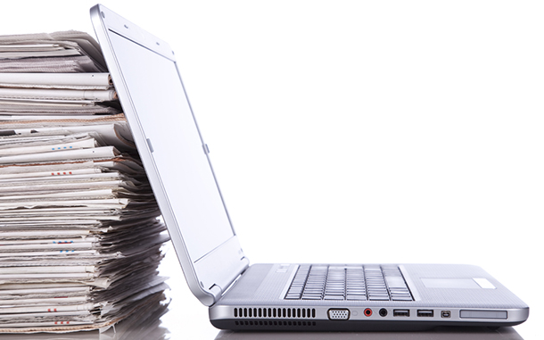 laptop stack paper