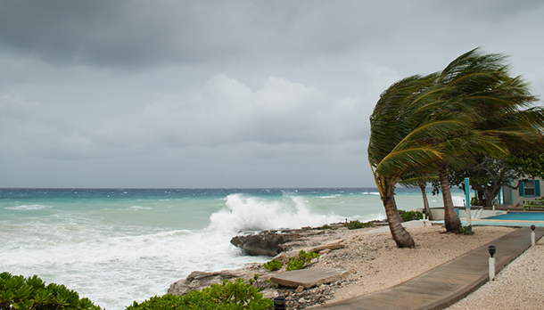 hurricane waves wind blowing caribbean