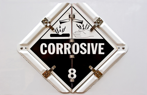 corrosive materials placard