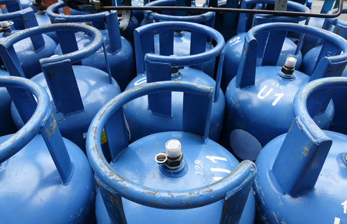 Blue gas tanks
