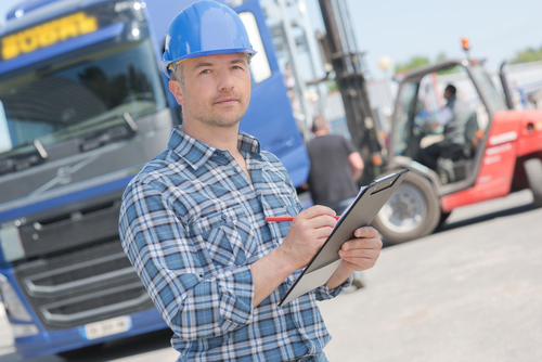 man and lorry