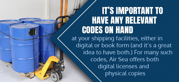 relevant codes at shipping facilities quote