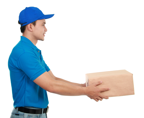 courier delivering package