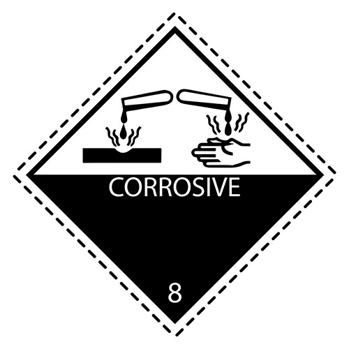 corrosive label class 8