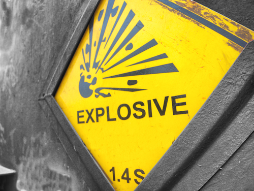 explosive warning sign