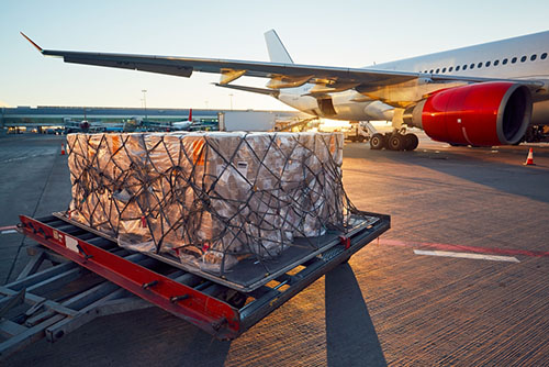plane cargo shipping concept
