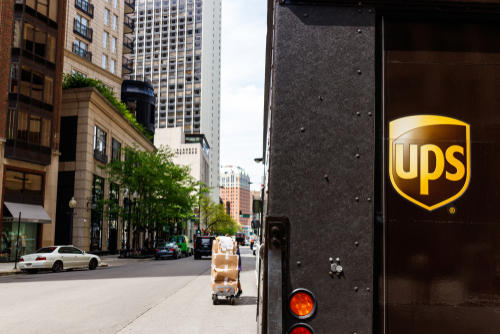 ups logo on back of delivery truck