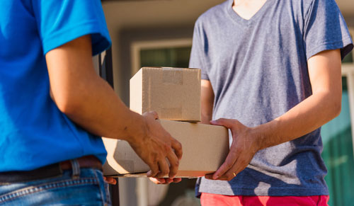 delivering boxes to customer
