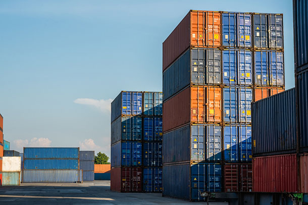 Stacking of Container cargo harbor