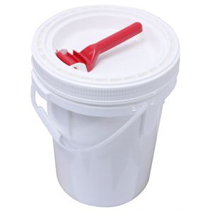 6 Gallon Plastic Bucket, Open Head - White